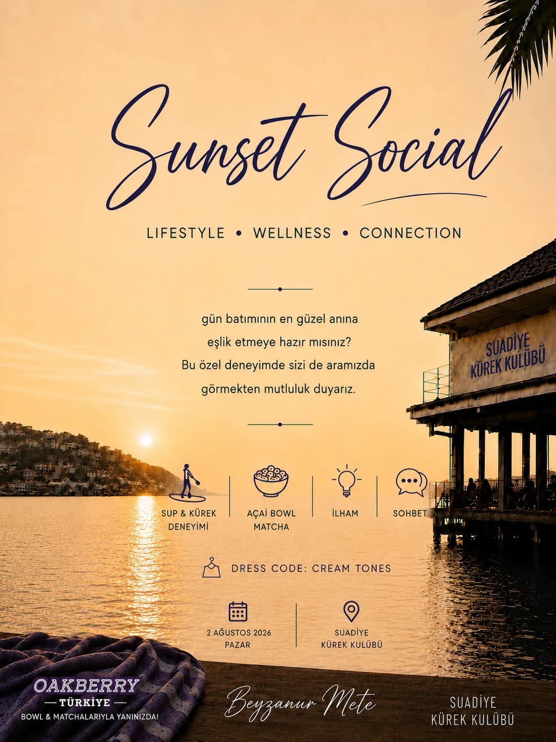 Sunset Social — Suadiye Kürek Kulübü buluşması duyurusu